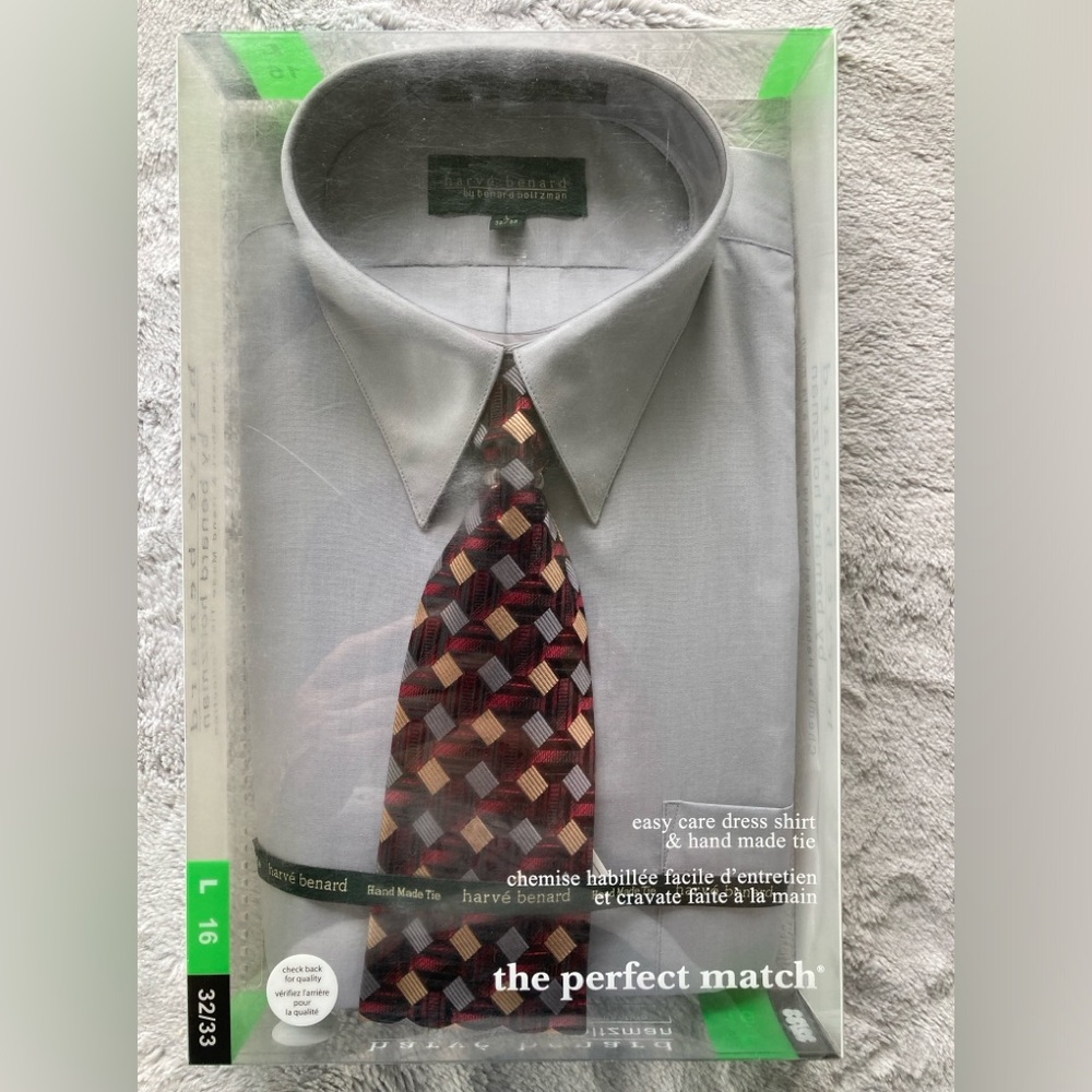 Herve Benard Hand Made Dress Shirt & Tie.